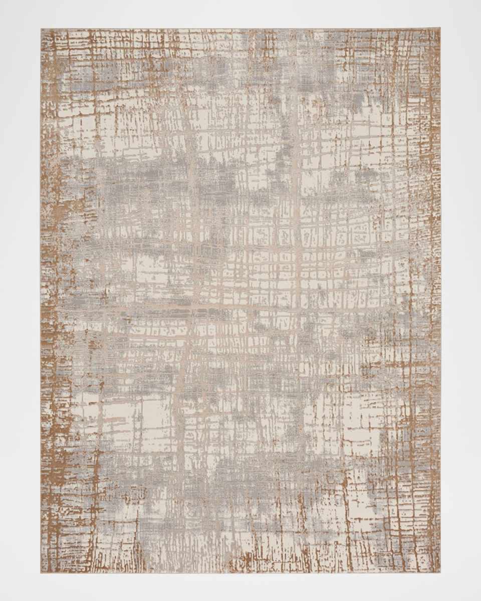 Rush Ivory/Blue Power-Loomed Rug, 10' x 14'